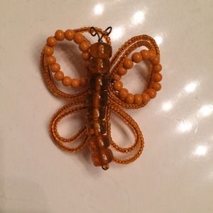 Orange butterfly pin