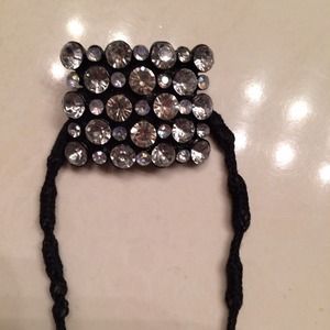 Ponytail holder with clear crystals