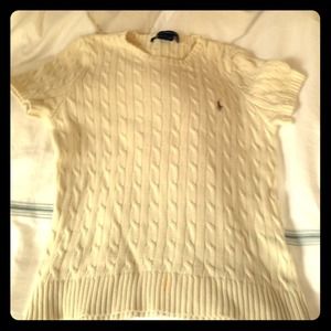 Cream short sleeved polo sweater