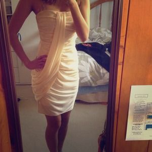 Short pearl white prom/ cocktail dress
