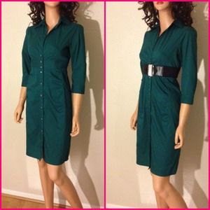 Express Dresses - EXPRESS Emerald Green Shirt Dress Sz 2 Express Dresses - EXPRESS Emerald Green Shirt Dress Sz 2