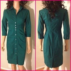 Express Dresses - EXPRESS Emerald Green Shirt Dress Sz 2 Express Dresses - EXPRESS Emerald Green Shirt Dress Sz 2