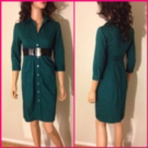 Express Dresses - EXPRESS Emerald Green Shirt Dress Sz 2 Express Dresses - EXPRESS Emerald Green Shirt Dress Sz 2