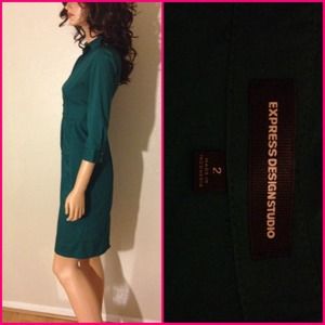 Express Dresses - EXPRESS Emerald Green Shirt Dress Sz 2 Express Dresses - EXPRESS Emerald Green Shirt Dress Sz 2
