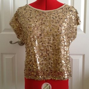 Forever 21 gold sequined crop top