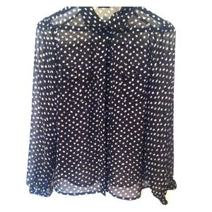 Black and Tan Spotted Sheer Button Up