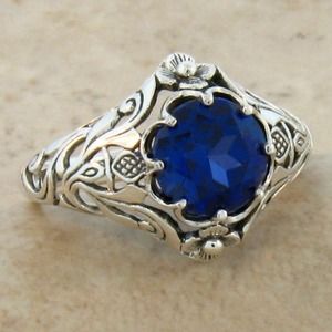 Sapphire sterling silver ring