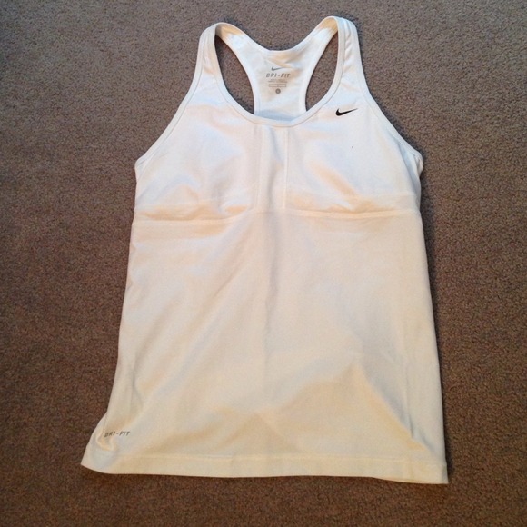 Nike white dri-fit racer back tank