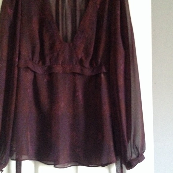 Purple snakeskin sheer daisy Fuentes top