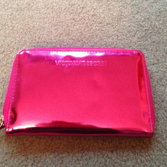 Victoria secret pink metallic clutch