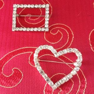 Two Vintage Crystal Pins from Godmother's Estate