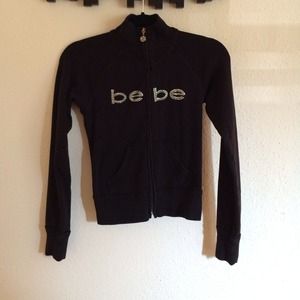 Bebe logo zip front sweat shirt