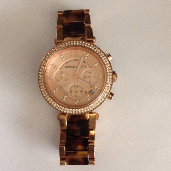 REDUCED! Michael Kors rose gold and tortoise watch