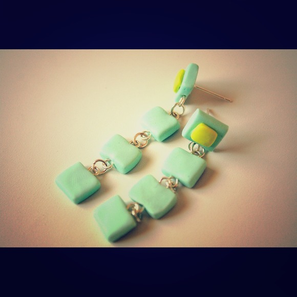 Handmade Mint Earrings!