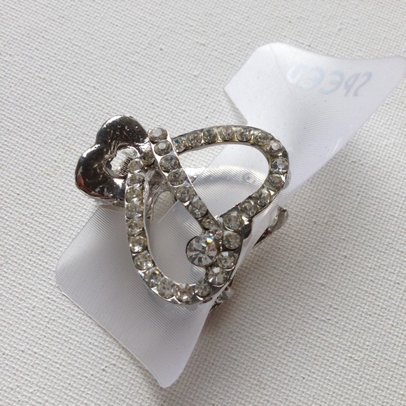 Crystal silver hair claw clip accessory