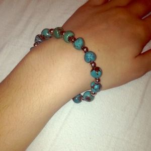 Genuine Turquoise and Sterling Silver Bracelet