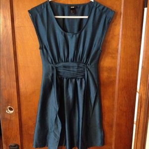 Shiny metallic blue dress