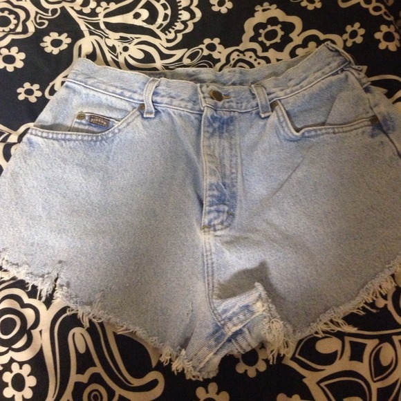 High waisted denim short shorts