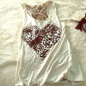Cheetah print heart tank