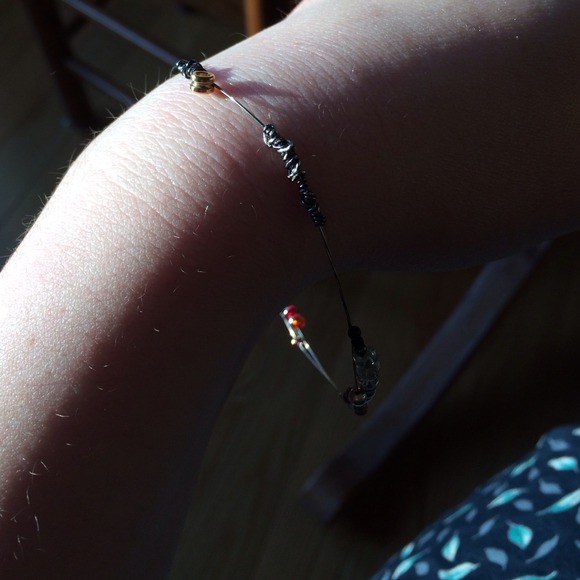 Beaded guitar string bracelet