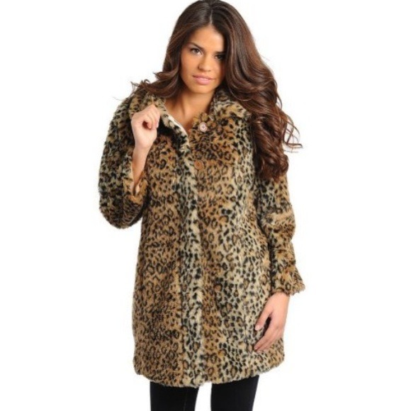 🐯 Furry Leopard Print Long Collared Jacket 🐯
