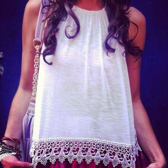 SOLD LF white crotchet top