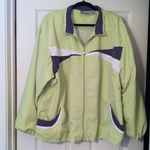 EastWest Jackets & Blazers - East West Neon green/gray/white oversized jacket!