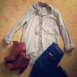 H&M pinstripe button down