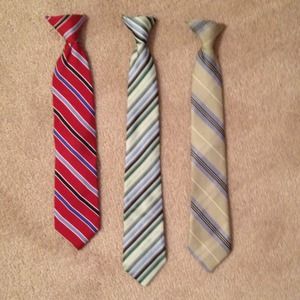Three boy's clip on ties