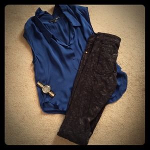 ASOS lace textured jeans