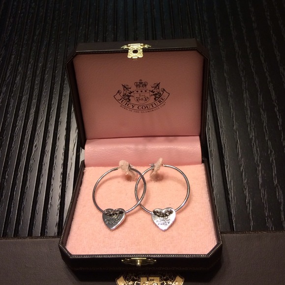 💯Authentic Juicy Couture SilverHoop w/ Heart Logo