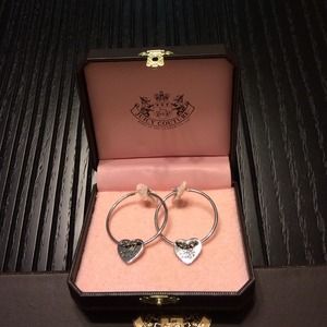 💯Authentic Juicy Couture SilverHoop w/ Heart Logo