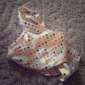 White polka dot scarf