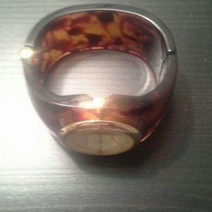 Tortoise shell cuff watch