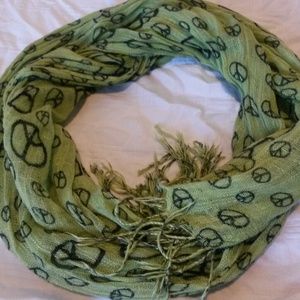Green Peace Sign Scarf