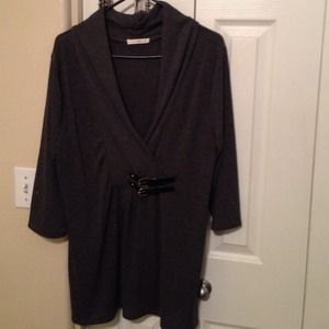 Plus size Billa D 1X blouse/shirt gray.