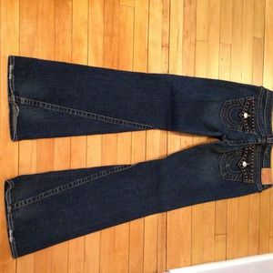 Studded True Religion "Joey" denim jeans; size 31