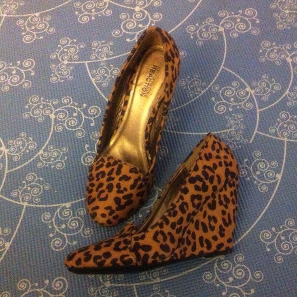 Leopard wedge shoe worn once.