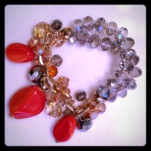 Fun Coral Sparkle Stretch Bracelet