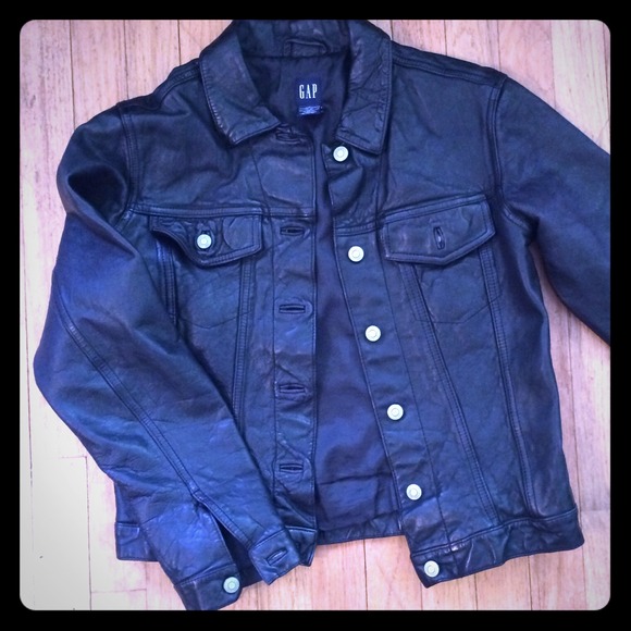 GAP Genuine Leather Jeans Jacket