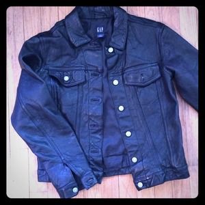 GAP Genuine Leather Jeans Jacket