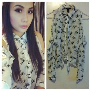 Cut out sleeve sheer top