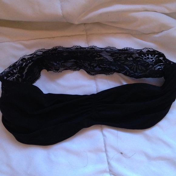 black bandeau with lace back