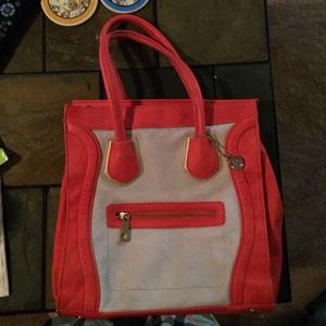 Cream and Orange Big Buddha bag