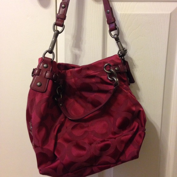 Deep Red Coach Brooke handbag
