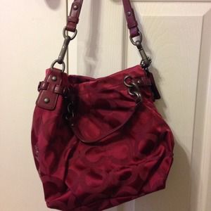 Deep Red Coach Brooke handbag