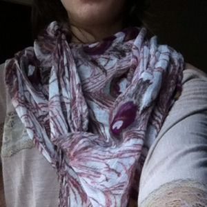 Delia's Purple Peacock Feather Scarf