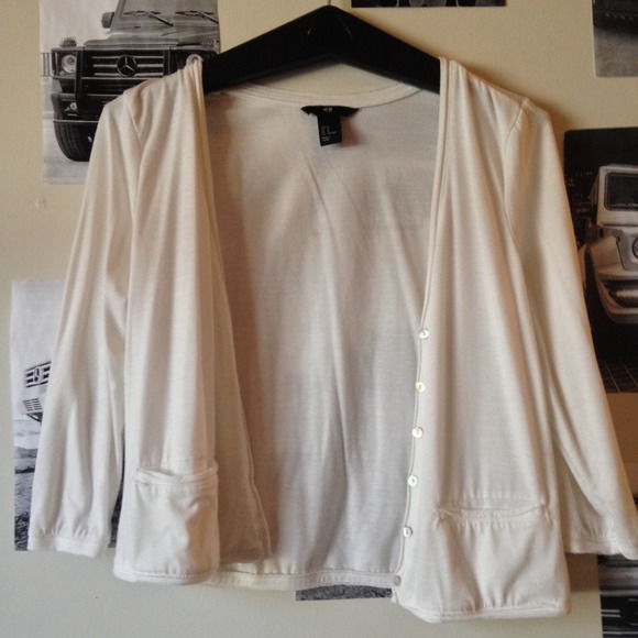 white cardigan