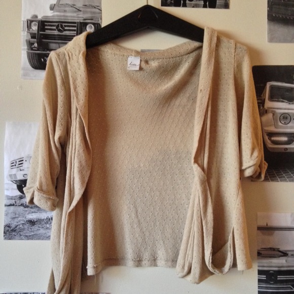 cream cardigan