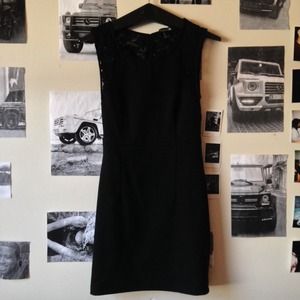 black tight dress with lace back